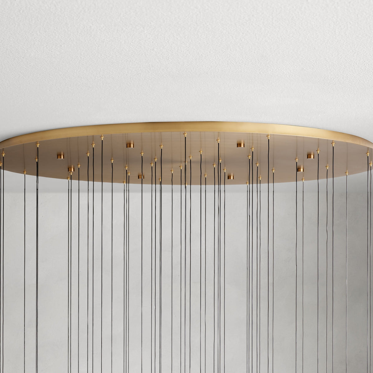 Round Seeded Glass Chandelier