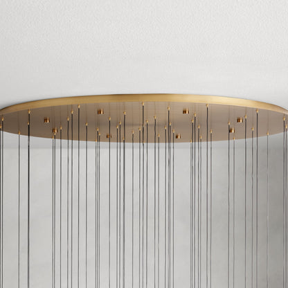 Round Seeded Glass Chandelier