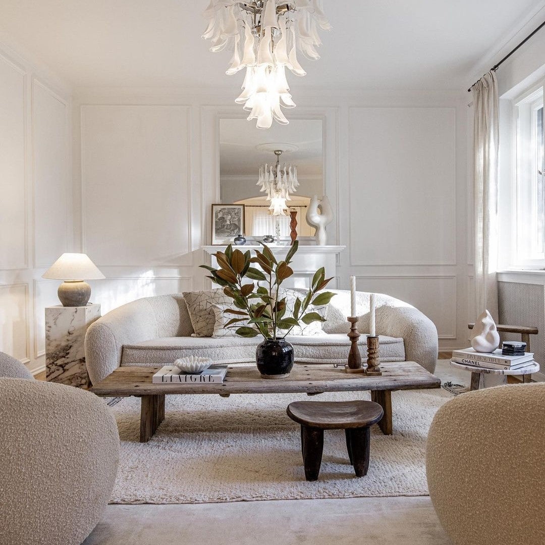 Modern Art 5/6-Tier Traditional Italian Mid-Century Petal Glass Chandelier