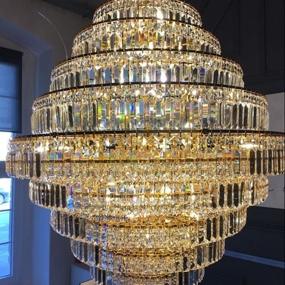 Chrome/ Silver/ Gold Extra Large Chandelier For Foyer Living Room Staircase Crystal Ceiling Lighting Fixture