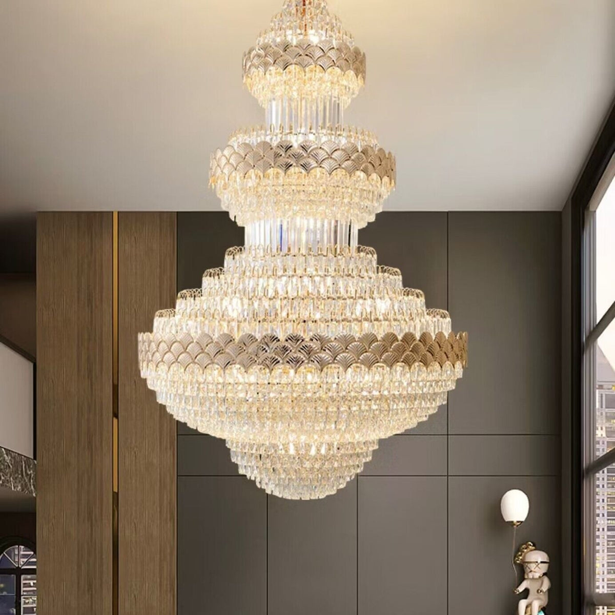 Extra Large Multi-layers Gold Luxury Crystal Chandelier Modern Empire Decrative Crystal Light