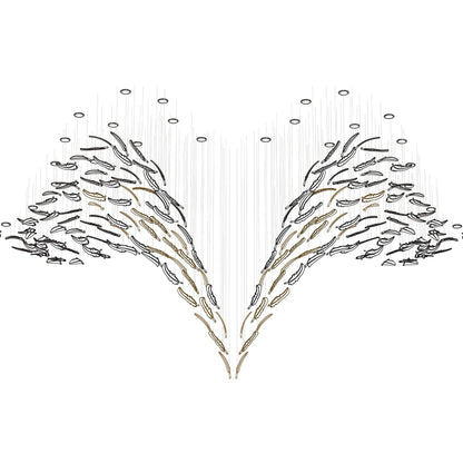Galaxy Glass Feathers Flying Chandelier