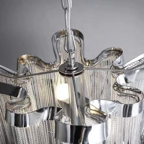 Post-Modern Extra Large Stainless Steel Long Tassel Chandelier for Large Living Room / Staircase / Villa / Duplexes