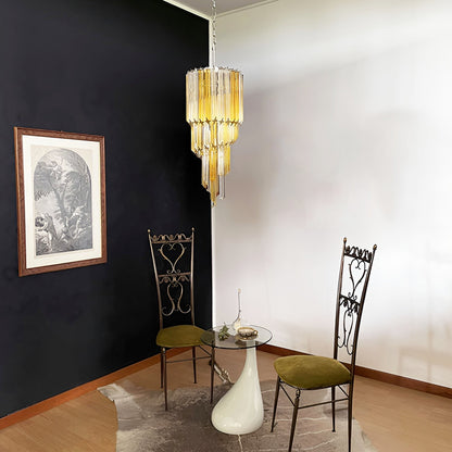 Spiral Prism Glass Chandelier