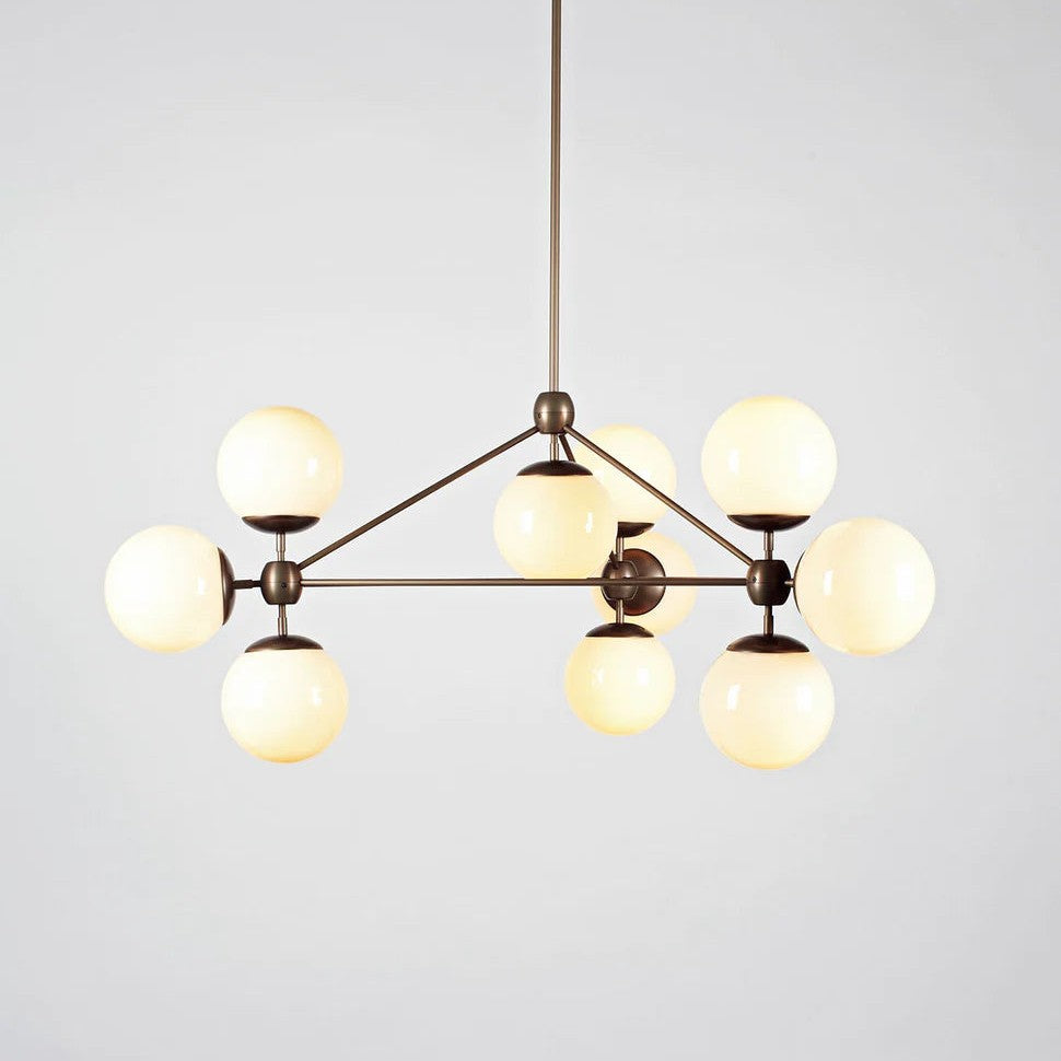 Modo Chandelier 37" - 3 Sided, 10 Globes