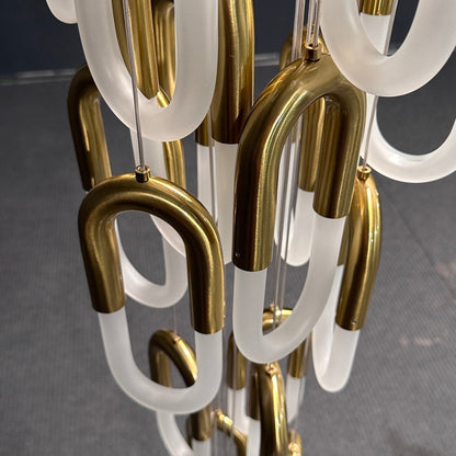 Orlisse Gold Glass Loop Cluster Chandelier