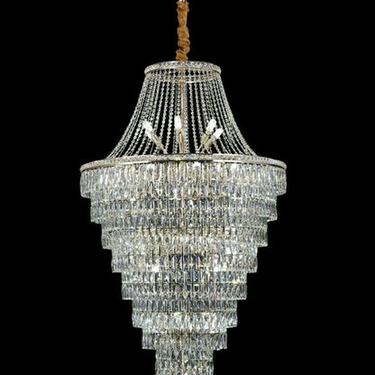 Magnificent Extra Large Foyer Hall Chandelier Tiered Crystal Ceiling Lighting Fixture For Living Room Decor