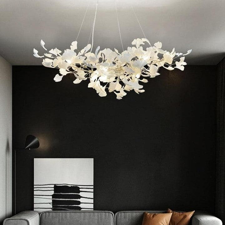 Porcelain Linear Gold Chandelier