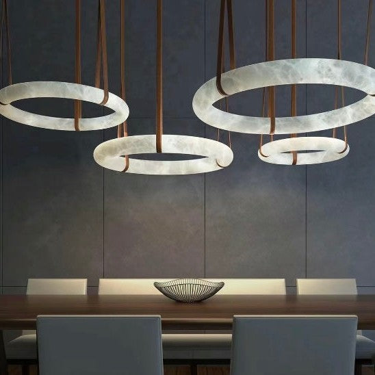 Modern Round Alabaster Chandelier for Living Room/Bedroom