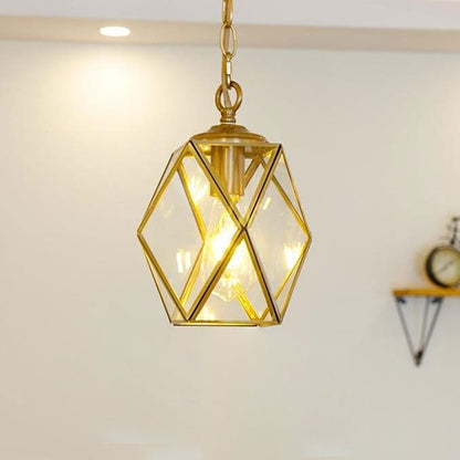 Deniselamp® Gold Art Deco Diamond Pendant Lamp & Chandelier