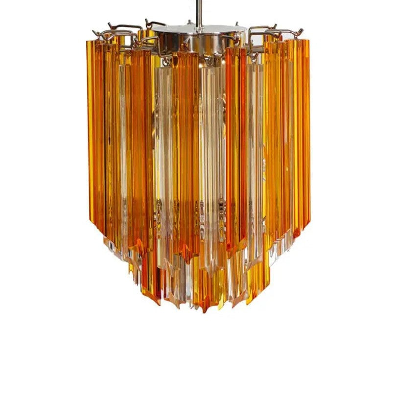 Murano Chandelier – 47 prisms – Amber/Transparent
