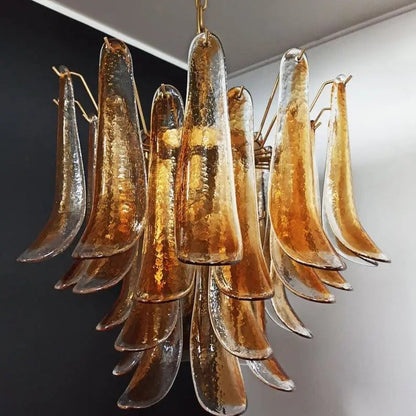 Murano Chandelier – 36 petals – Amber