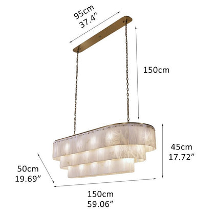 Stairwell Luxury Modern LED High Ceiling Large Alabaster Chandelier