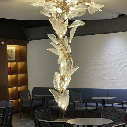 Creative Bionic Resin Leaves Chandelier for Living Room/Dining Room/Staircase