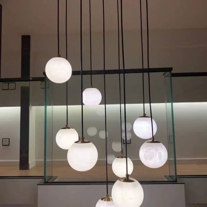 Alabaster Global Wavy Chandelier