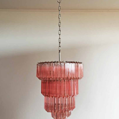 Murano Chandelier – 112 prisms – Pink