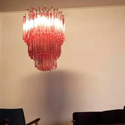 Murano Chandelier – 184 prisms – Pink