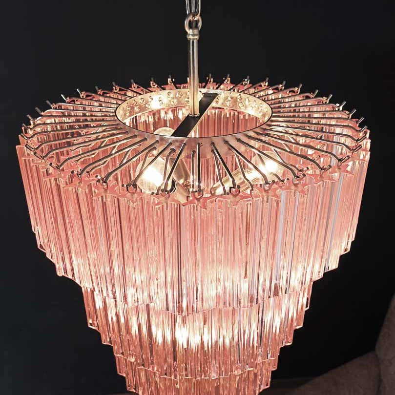 Murano Chandelier – 112 prisms – Pink
