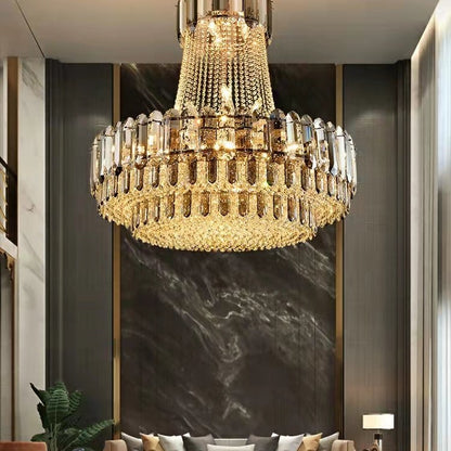 High-grade Crystal Chandelier For Living Room Luxury Duplex Hallway Ceiling Light Fixture