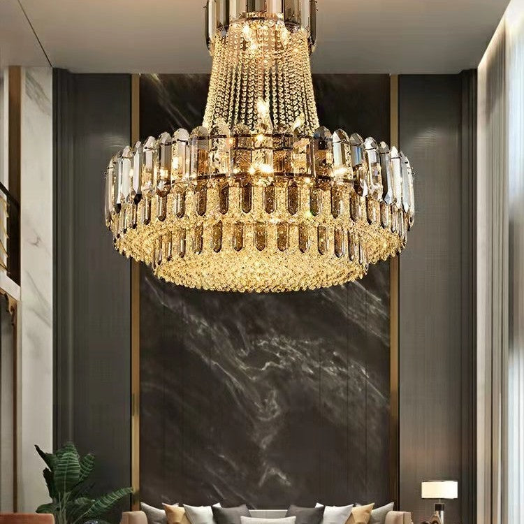 High-grade Crystal Chandelier For Living Room Luxury Duplex Hallway Ceiling Light Fixture