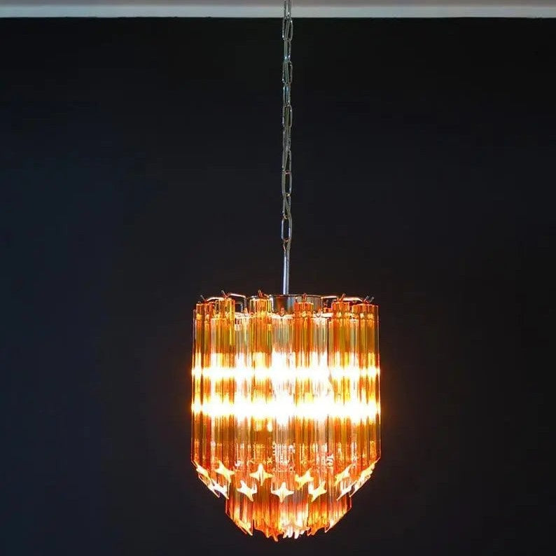 Murano Chandelier – 47 prisms – Amber/Transparent