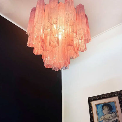 Murano Chandelier – 36 tubes – Alabaster Pink