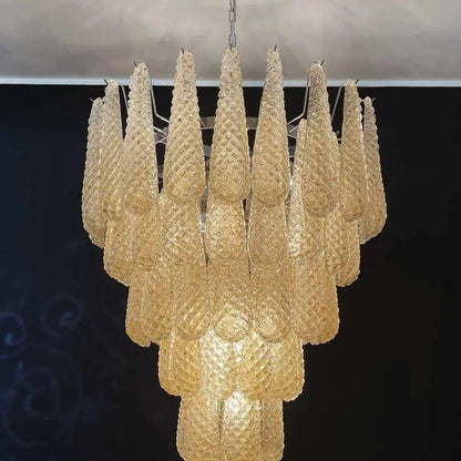 Murano Chandelier – Drop – 75 glasses – Amber
