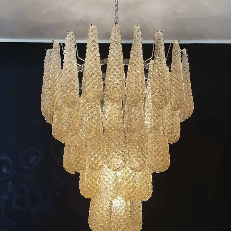 Murano Chandelier – Drop – 75 glasses – Amber
