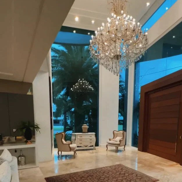 Luxury Classic Multi-layers Candle Crystal Dimmable Tiered Chandelier in Gold/Silver Finish
