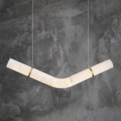 Alabaster Kitchen Round Tube Pendant Lighting