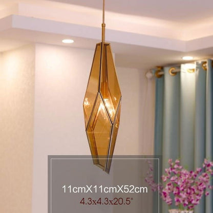Deniselamp® Gold Art Deco Diamond Pendant Lamp & Chandelier