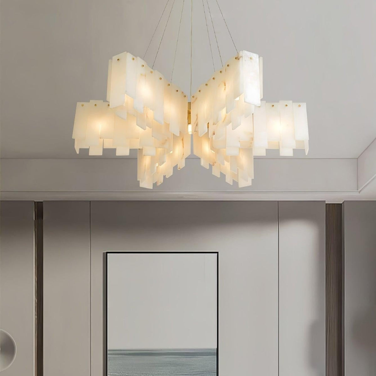 Alabaster Cascade Tiered Chandelier 27.6