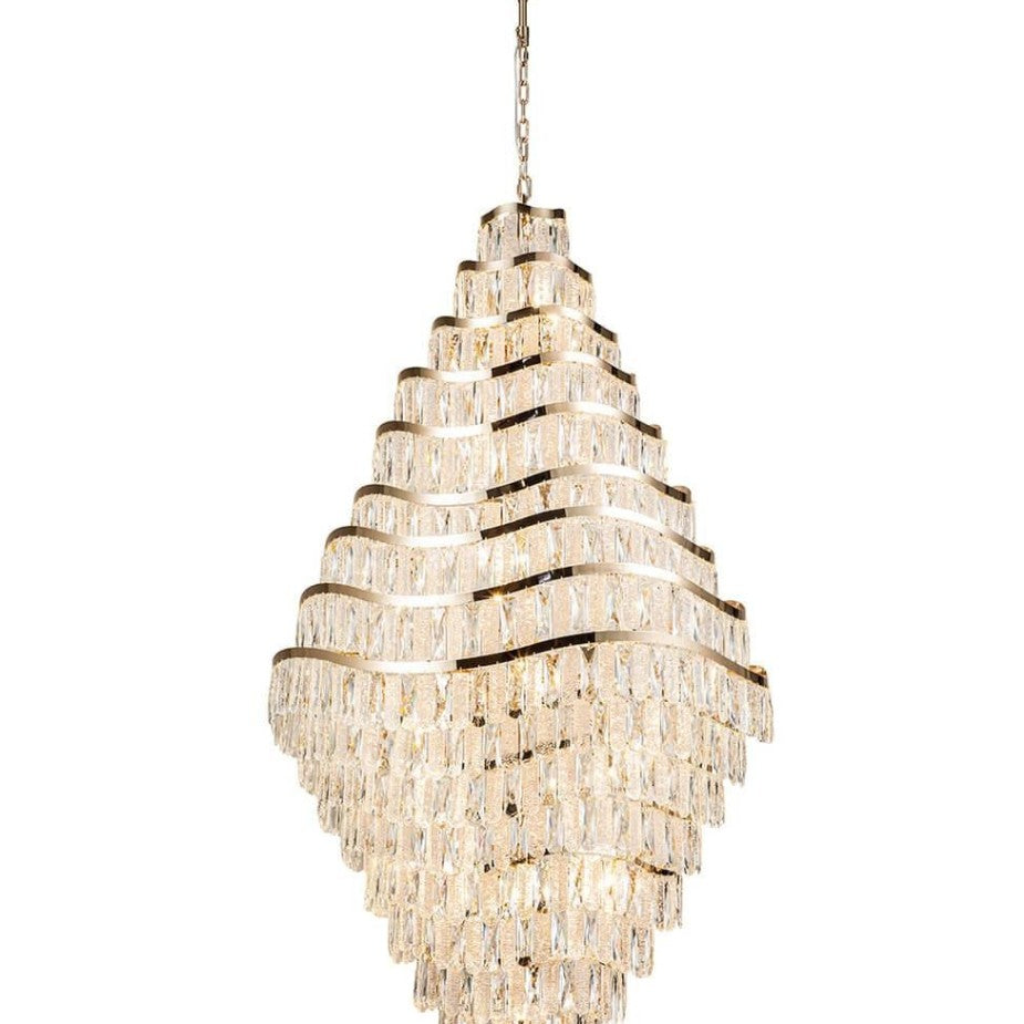 New Luxury Wavy Multi-tiered Crystal Chandelier for Living Room
