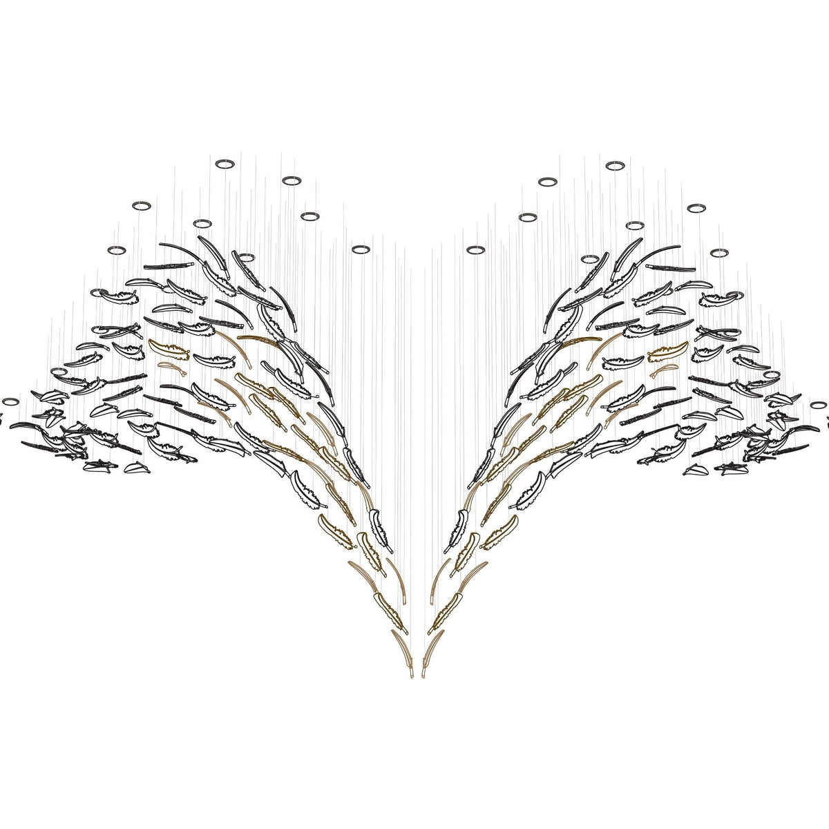 Glass Feathers Chandelier