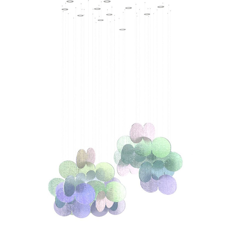 Clouds Iridescent Disc Chandelier