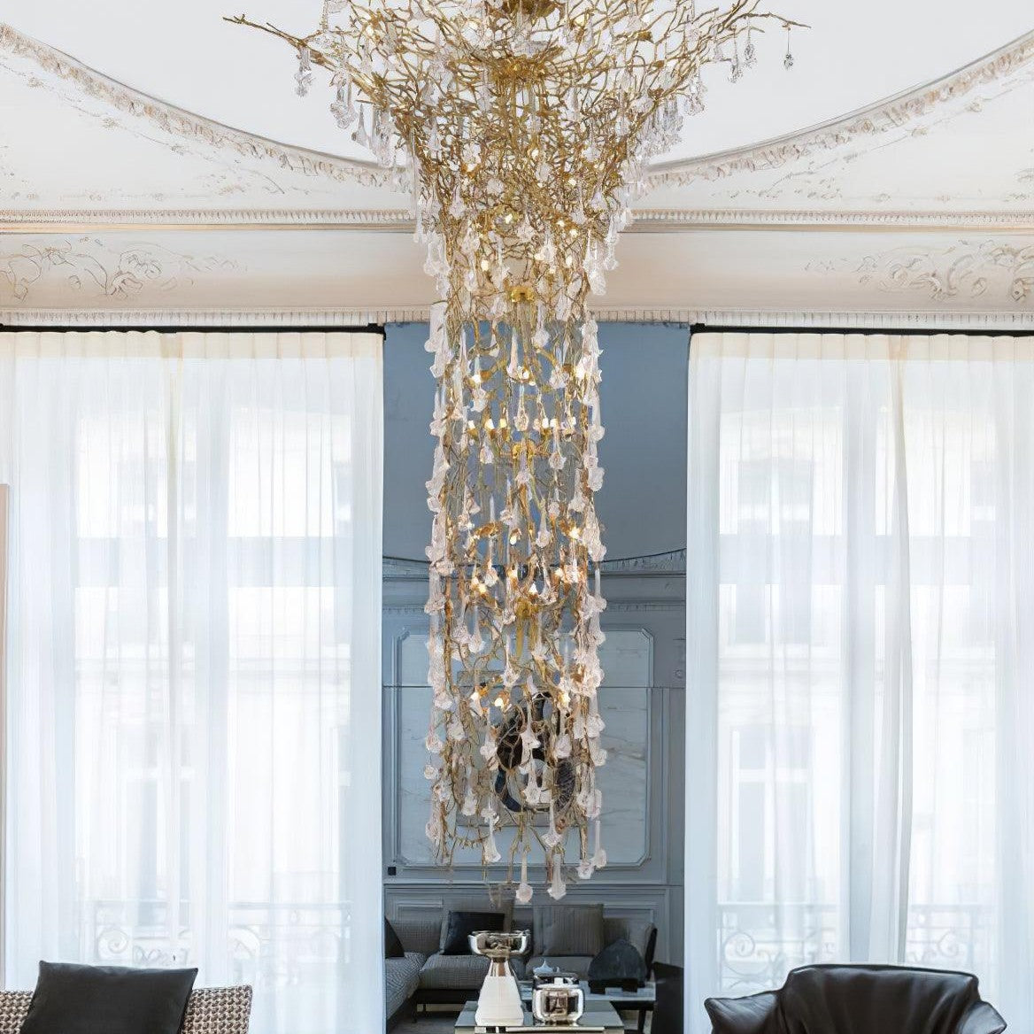 Tree Branch Staircase Chandelier
