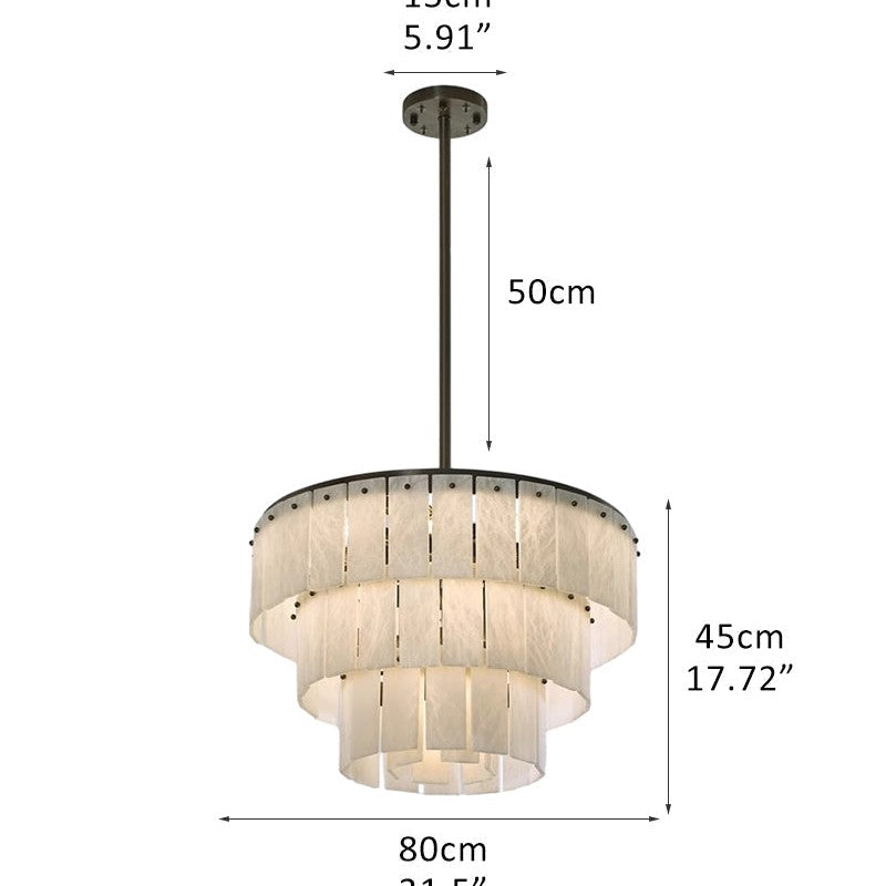 Stairwell Luxury Modern LED High Ceiling Large Alabaster Chandelier