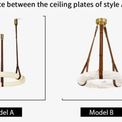 Modern Round Alabaster Chandelier for Living Room/Bedroom