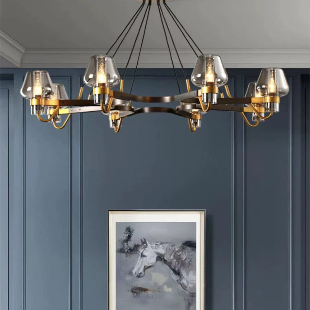 Post-modern Light Luxury Full Brass Chandelier for Living Room/Bedroom