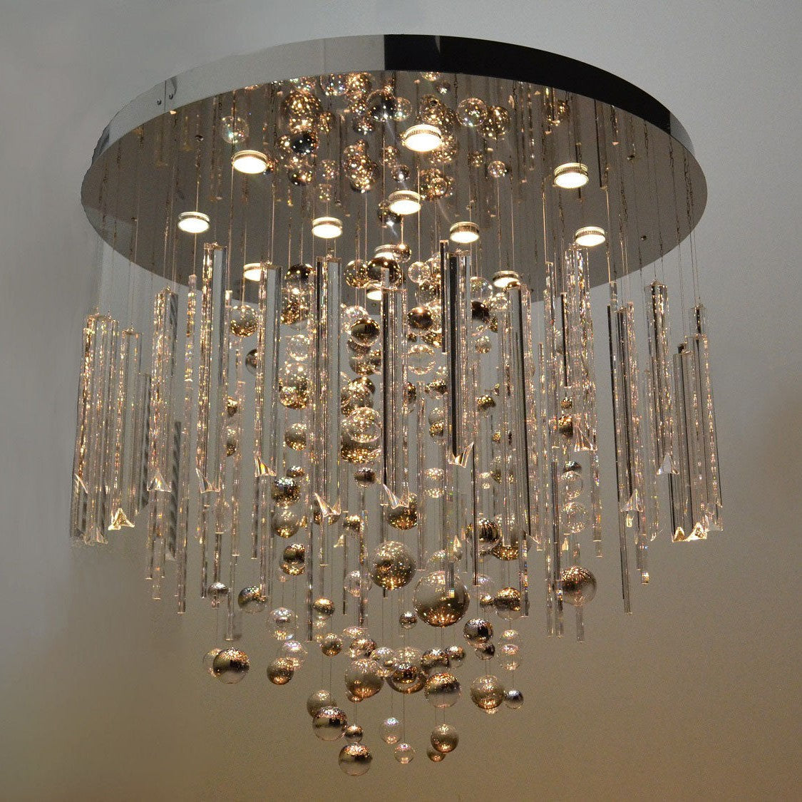 59'' Oval Chandelier for Dining Room Big Modern Glass Bubble Chandelier