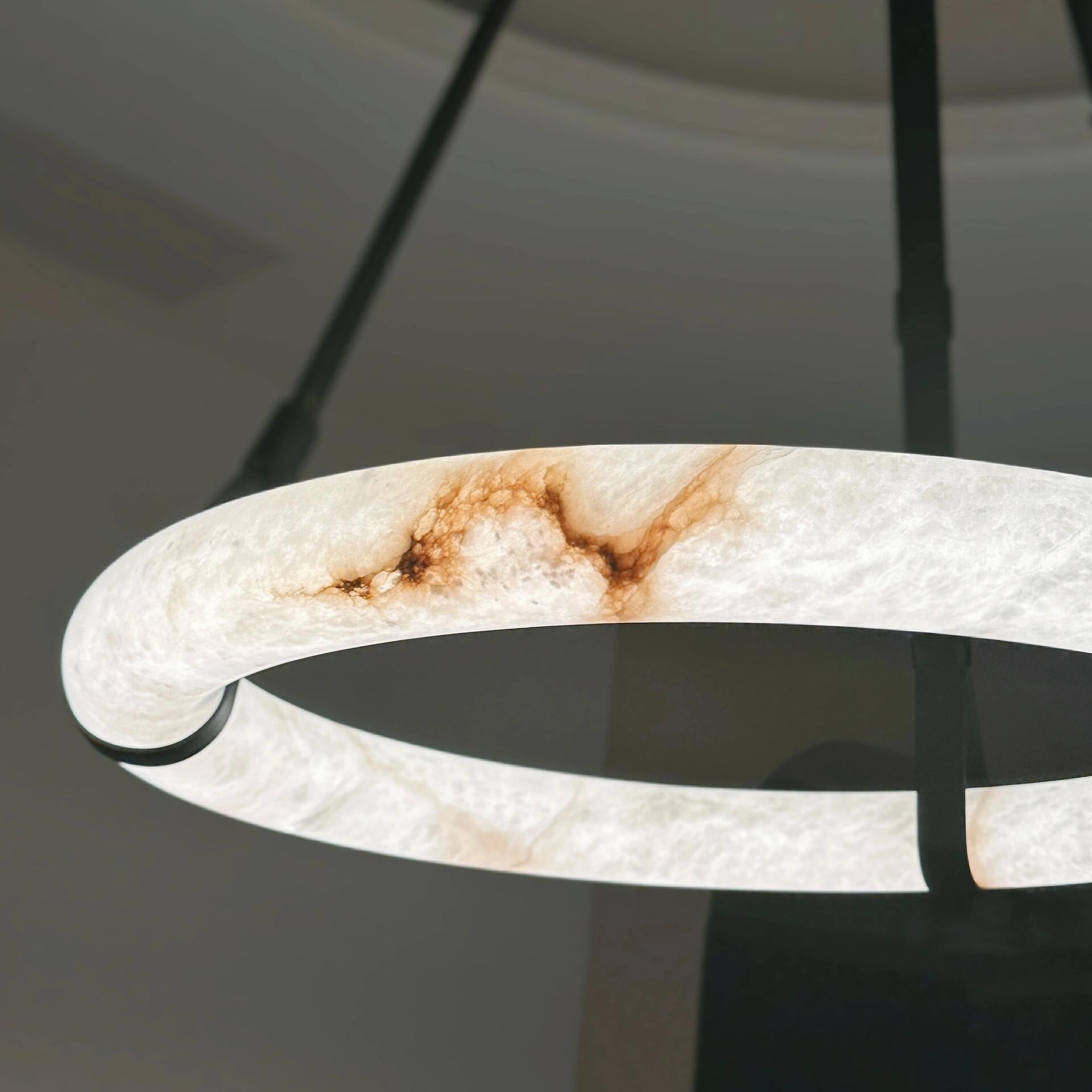 Modern Round Alabaster Chandelier for Living Room/Bedroom