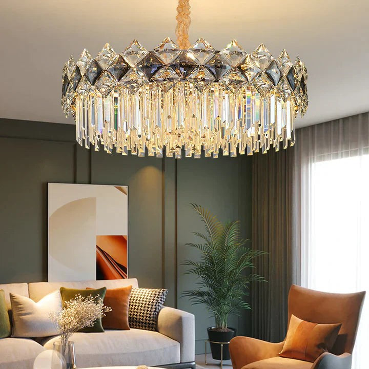Modern Luxury Tiered Transparent Crystal Chandelier Suit for Living/Dining Room/Bedroom
