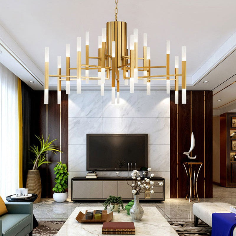 Deniselamp® Gold/Black Postmodern LED Chandelier For Living Room, Lobby, Restaurant