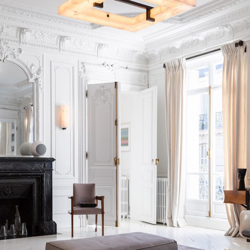 Modern Square Alabaster Chandelier for Living Room/Bedroom