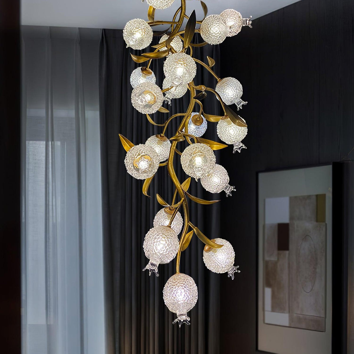 Pomegranate Brass Branch Chandelier