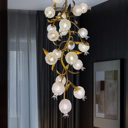 Pomegranate Brass Branch Chandelier