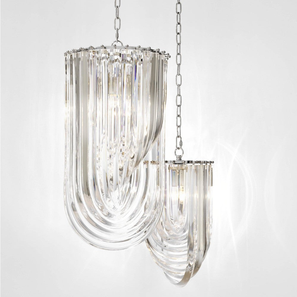 Frostina Lucite Loop Chandelier