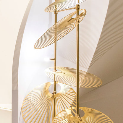 Cattail Leaf Meteor Shower Spiral Chandelier