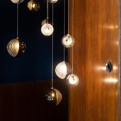 Cosmic Sphere Cascade Glass Chandelier