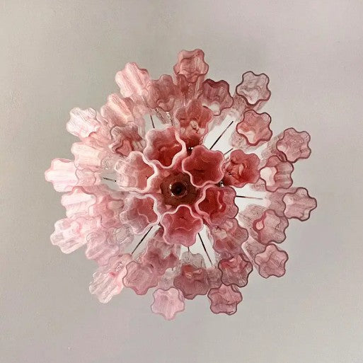 Murano Chandelier – 36 tubes – Alabaster Pink